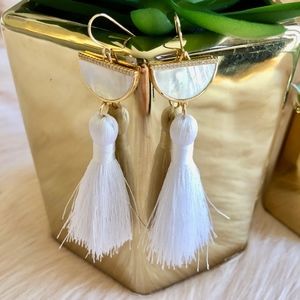 NWOT Melanie Auld Half Moon Tassel Earrings